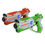 Kidzlane Infrared Laser Tag Game - set of 2 Green / Orange - Infrared Laser Guns Indoor and Outdoor Activity. Infrared 0.9mW