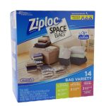 Ziploc Space Bag 14 Bag Variety – 14pc 4-M, 4-L, 3-XL Cubes, 3-Trvl