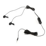 Movo LV20 Dual Capsule Battery-Powered Lavalier Clip-on Omnidirectional Condenser Interview Microphone for Cameras