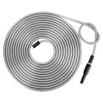 Strong 304 Stainless Steel Metal Garden Hose with Nozzle 50ft